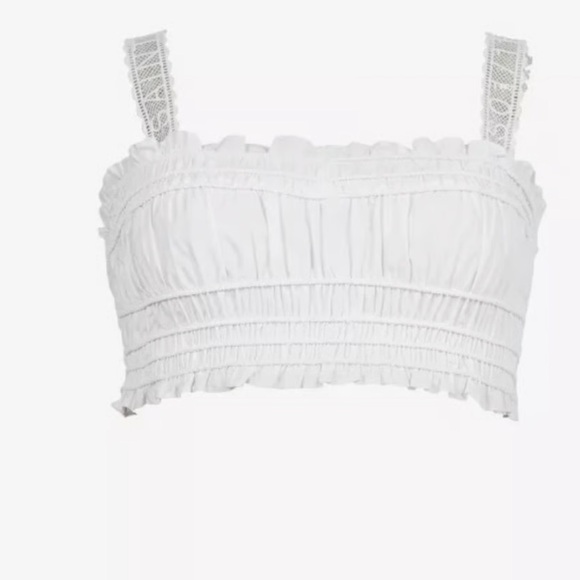 All Saints Top Smocked Alex Crop Top - Picture 3 of 9